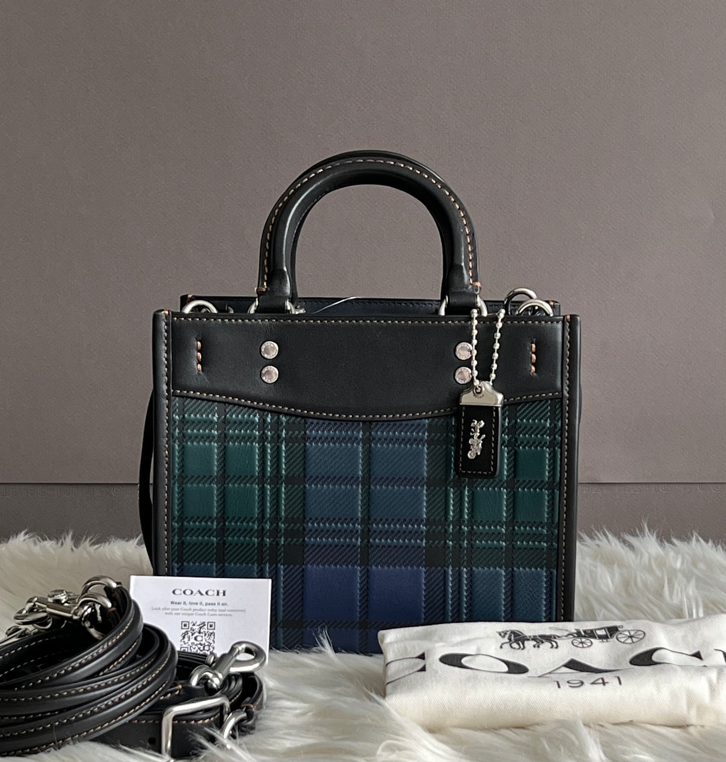 Coach Rogue 20 with Plaid Print
