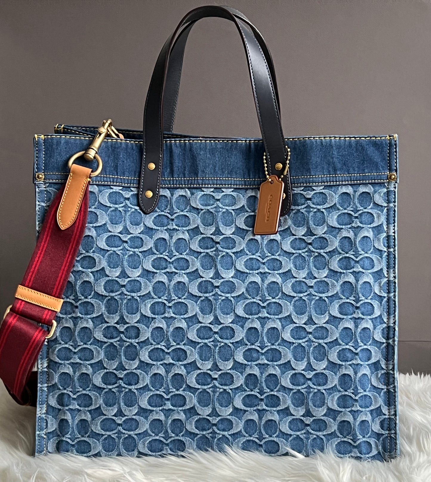 Coach Field Tote 40 in Signature Denim