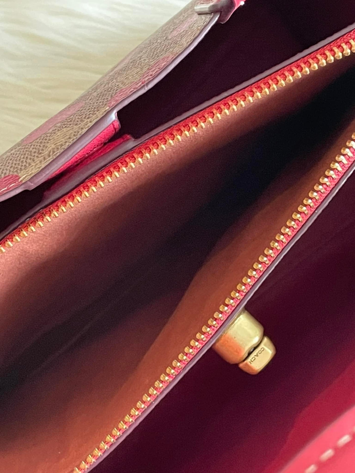 Coach Willow Tote 24 In Signature Canvas with Heart Print