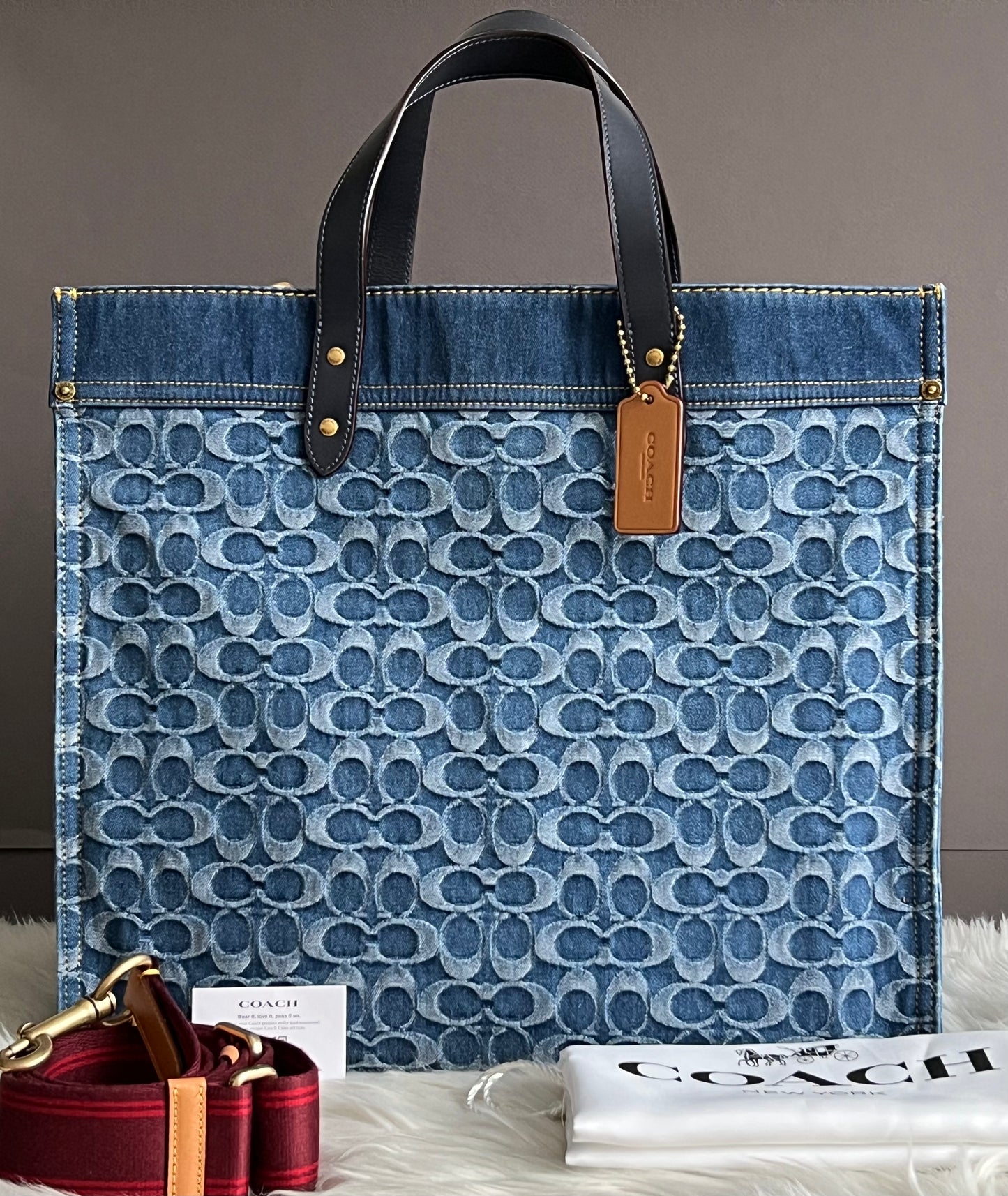 Coach Field Tote 40 in Signature Denim