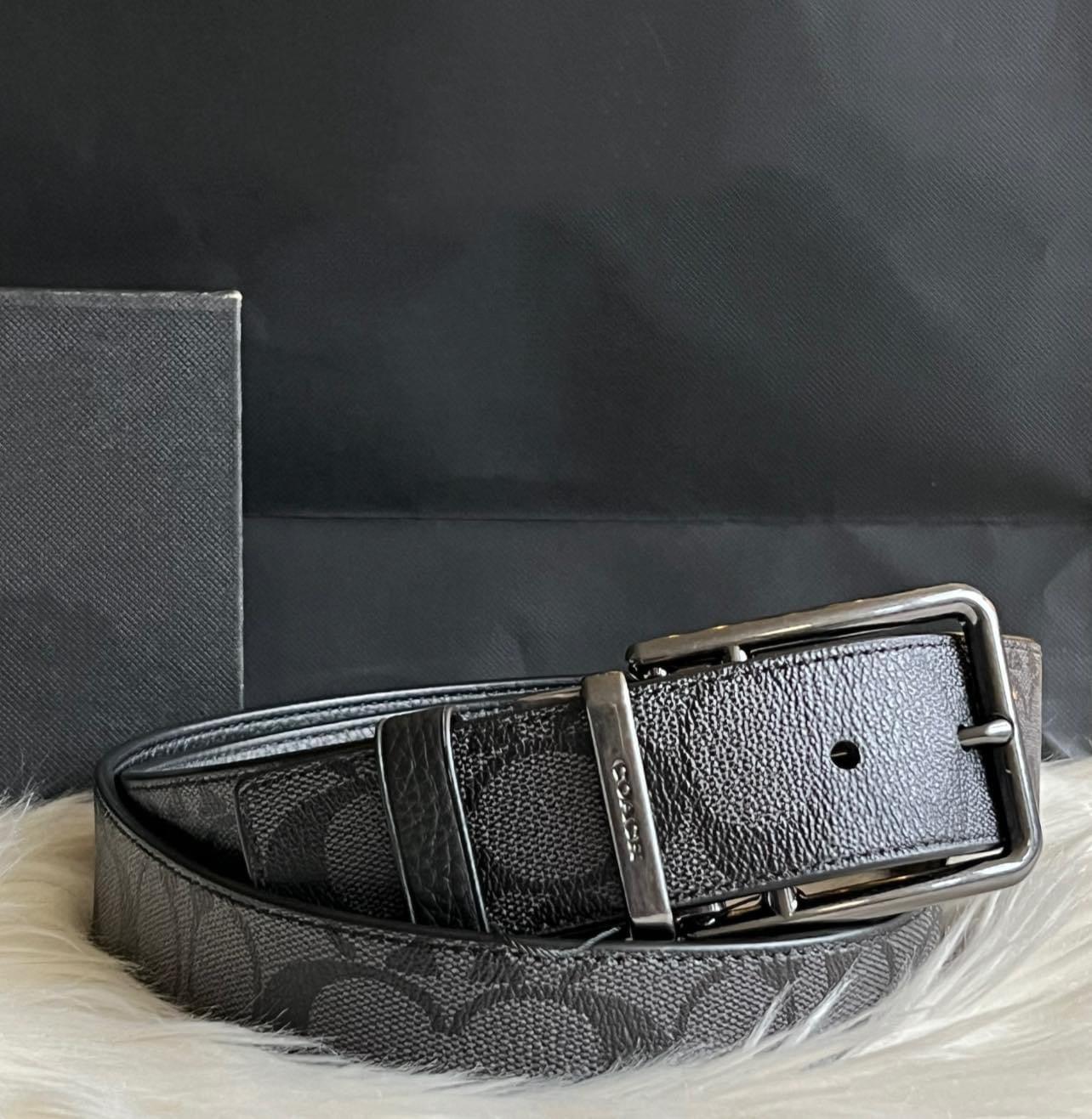 Coach Double Bar Buckle Cut to Size Reversible Belt