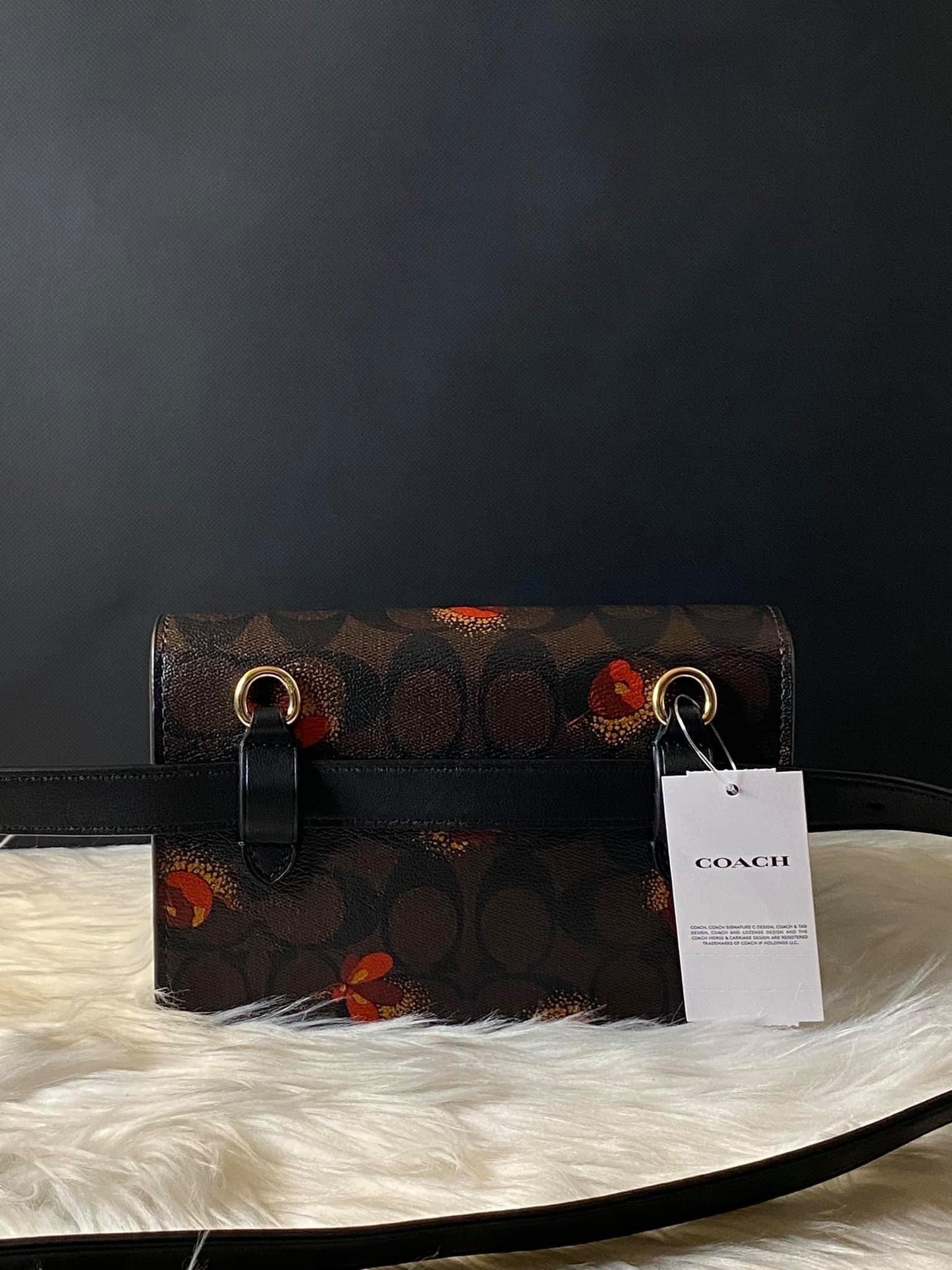 Coach Foldover Belt Bag in Signature Canvas with Pop Floral Print