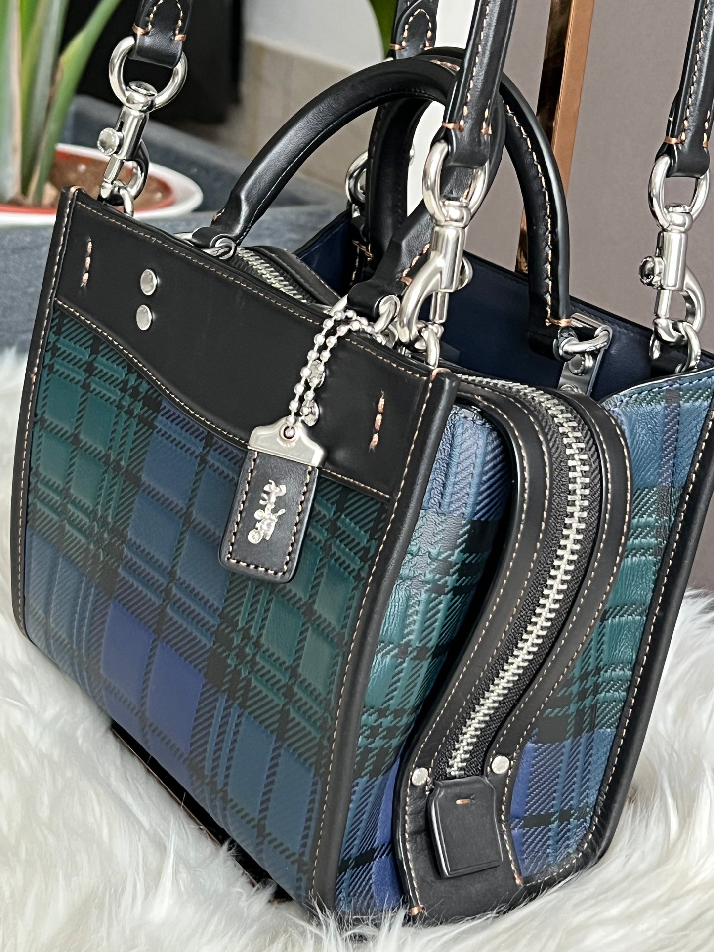 Coach Rogue 20 with Plaid Print