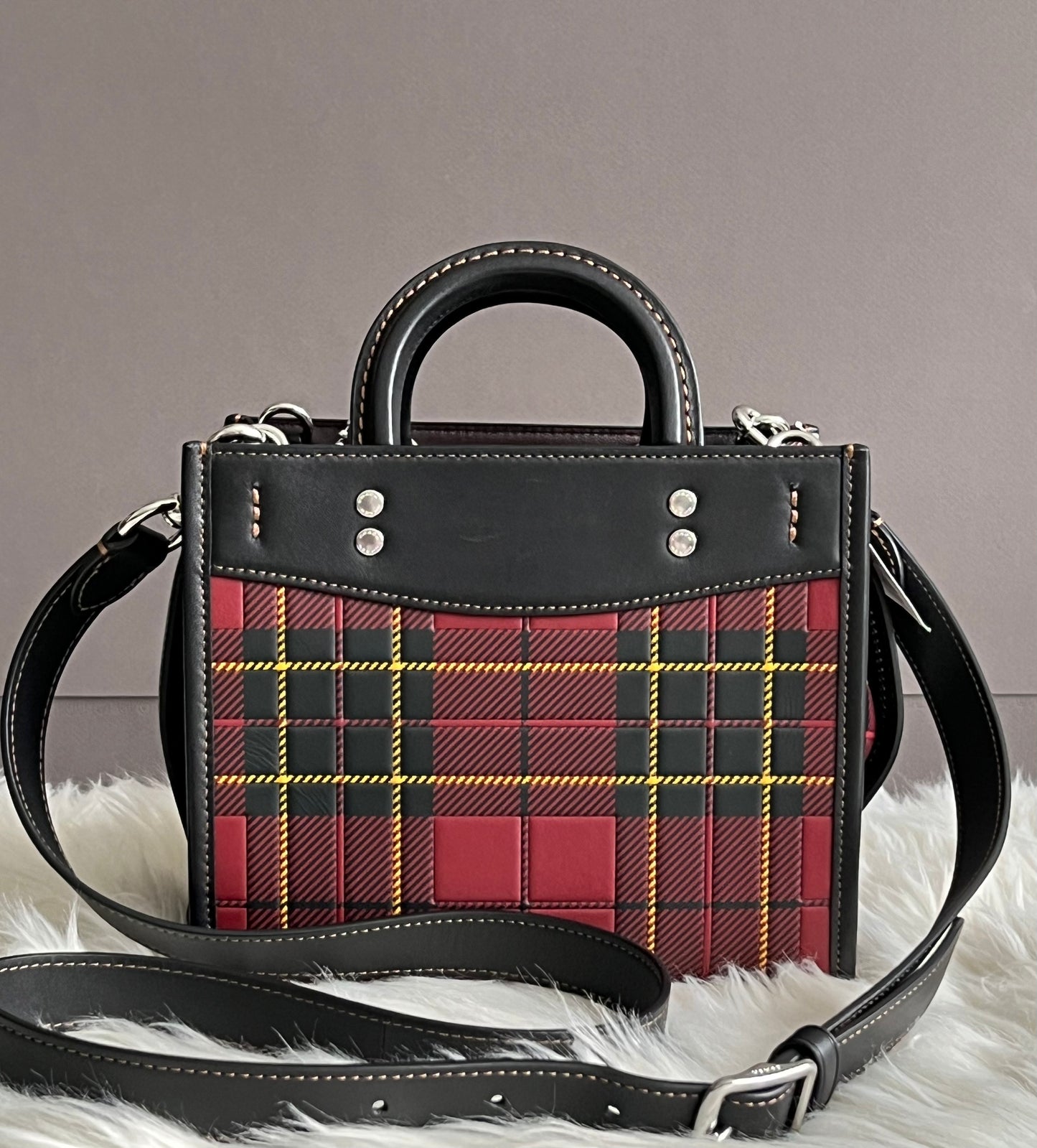 Coach Rogue 20 with Plaid Print