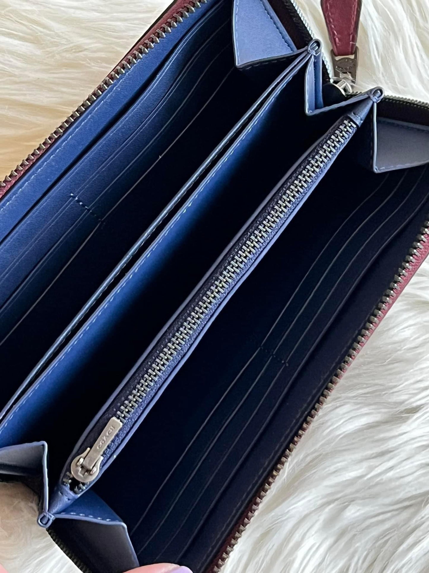 Coach Accordion Zip Wallet with Varsity Patches