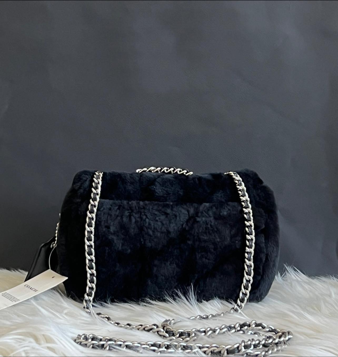 Coach Pillow Madison Shoulder Bag 18 in Shearling with Quilting