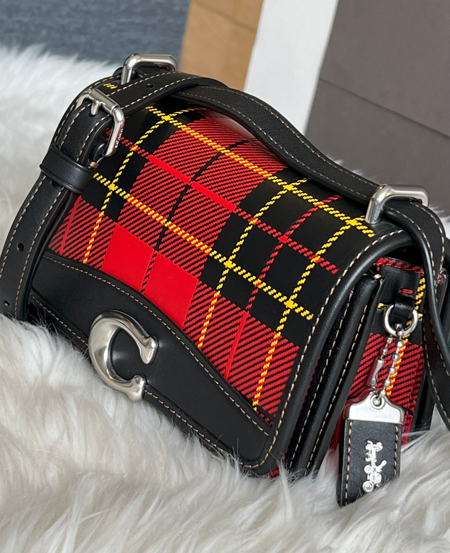 Coach Bandit Crossbody with Plaid Print