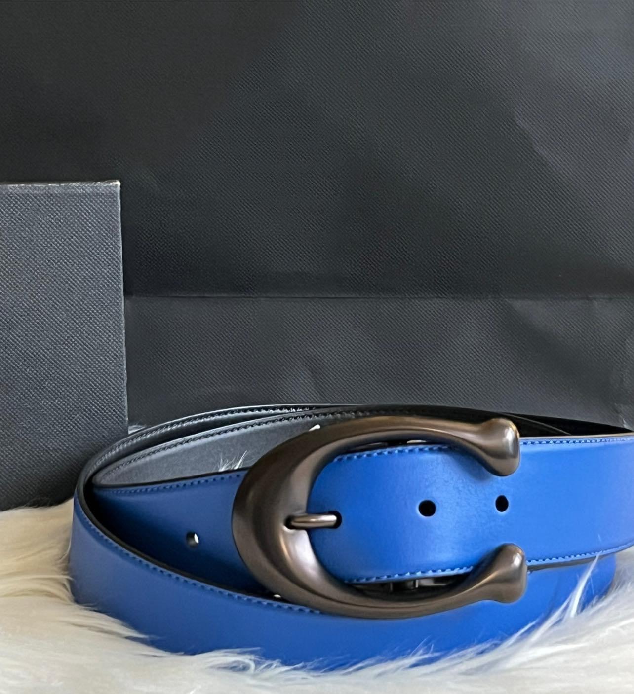 Coach Signature Buckle Cut to Size Reversible Belt