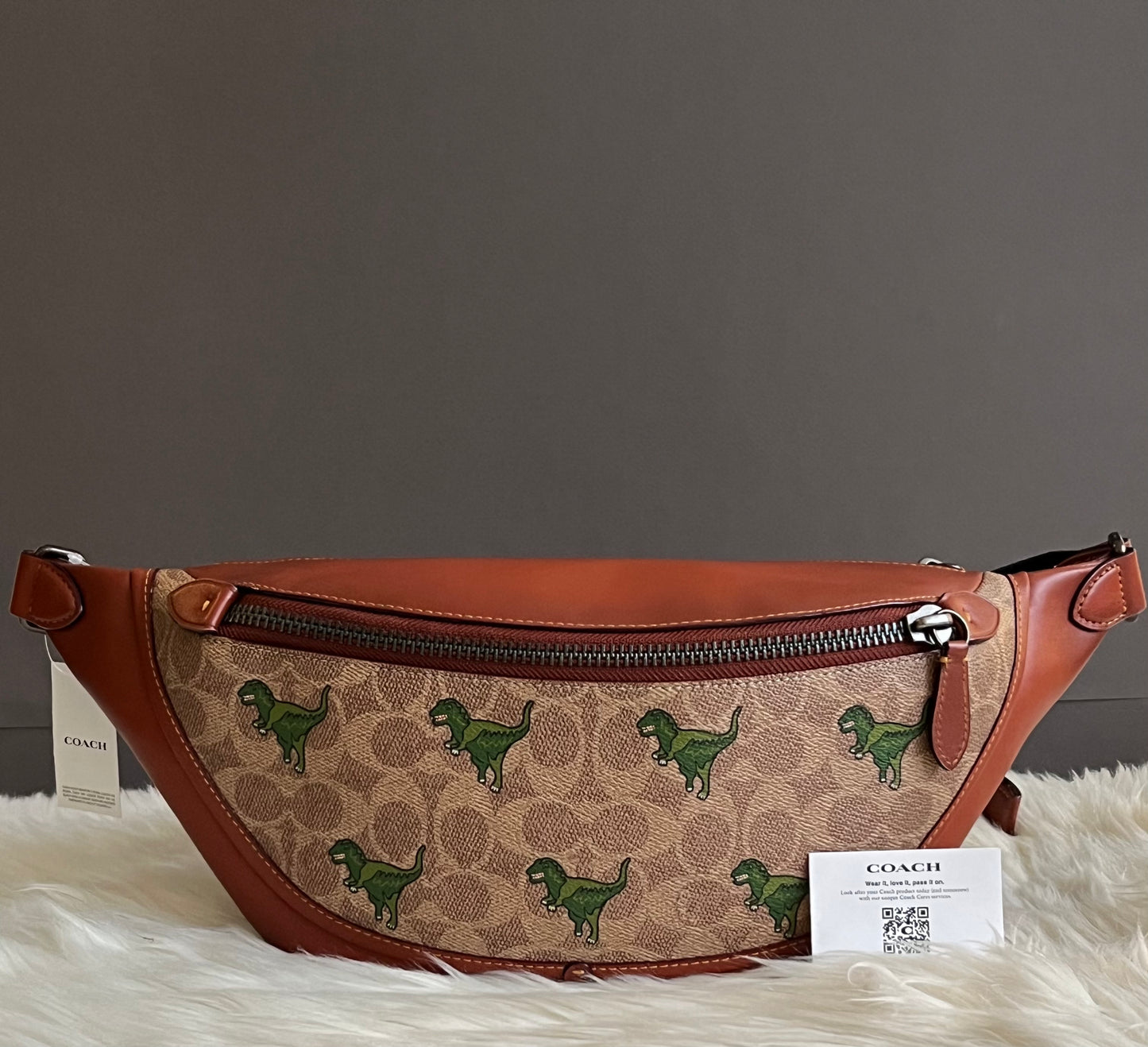 Coach League Belt Bag in Signature Canvas with Rexy Print
