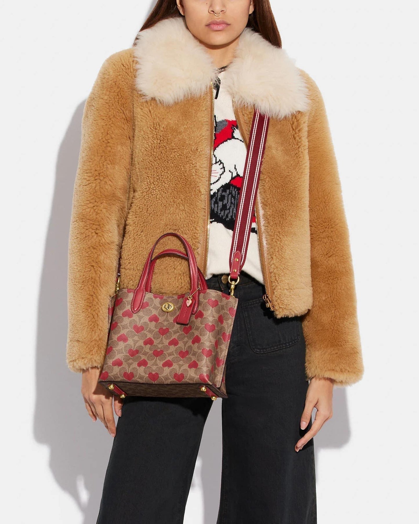 Coach Willow Tote 24 In Signature Canvas with Heart Print
