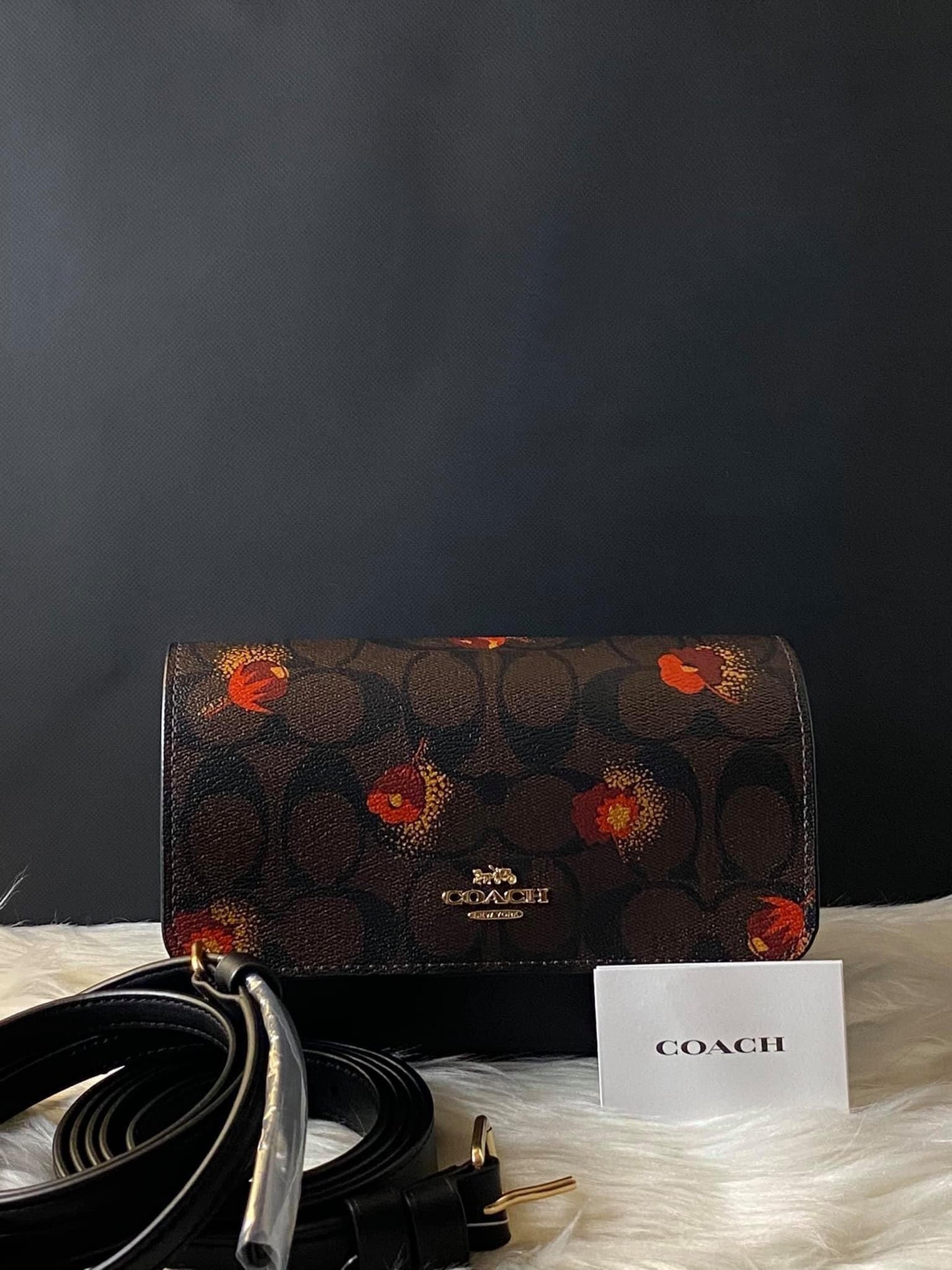 Coach Foldover Belt Bag in Signature Canvas with Pop Floral Print