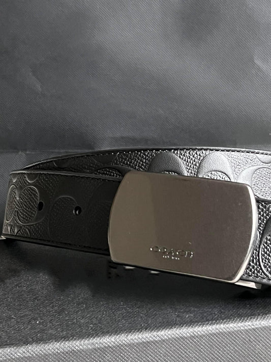 Coach Plaque Buckle Cut to Size Reversible Belt
