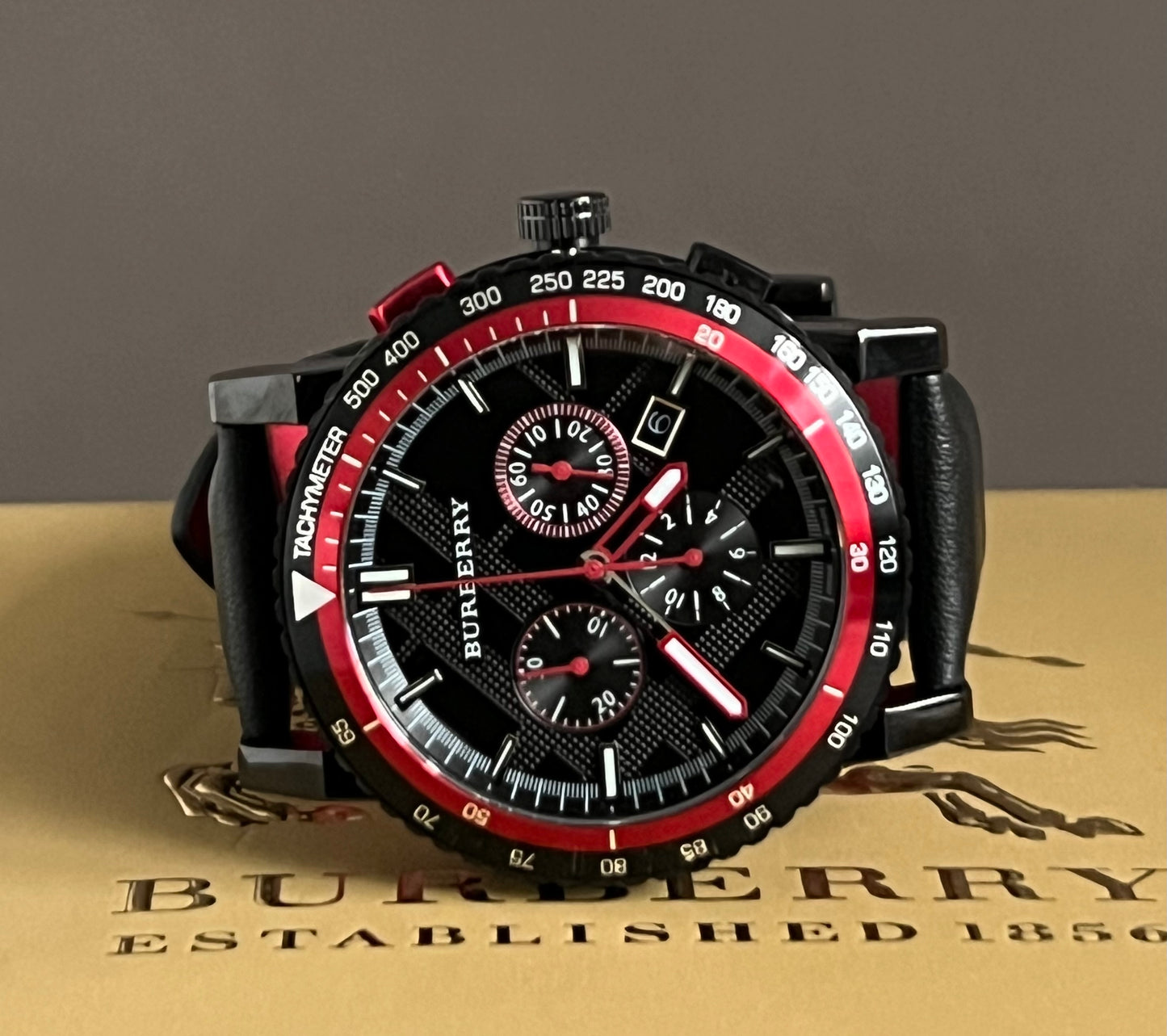 Burberry The City Chronograph Leather Strap Watch