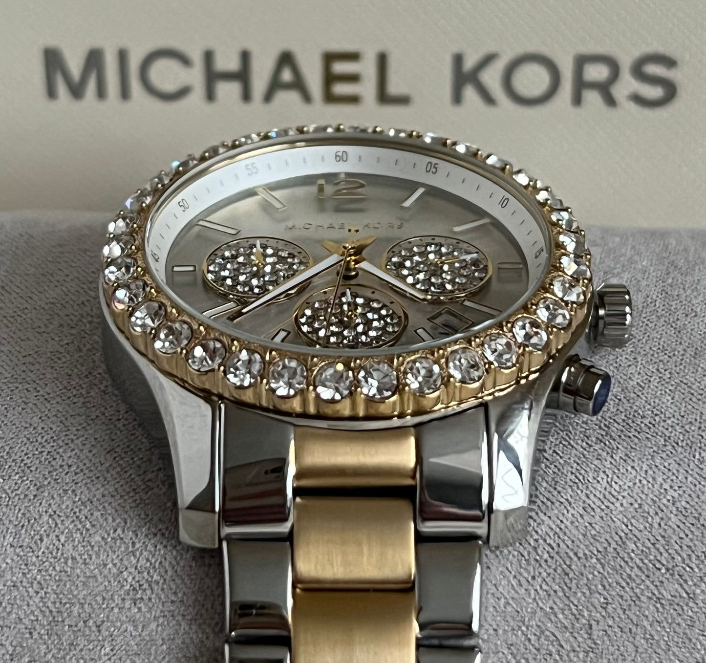 Michael Kors Women’s Berkley Chronograph Silver Dial Two Tone Watch