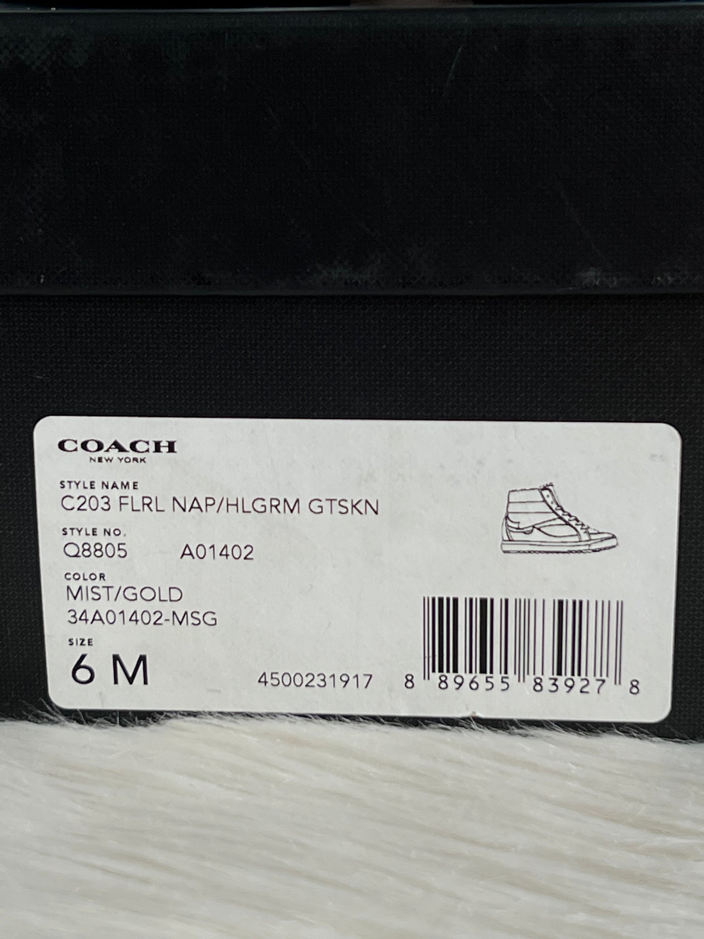 Coach C203 Pointy Toe High Top Sneaker