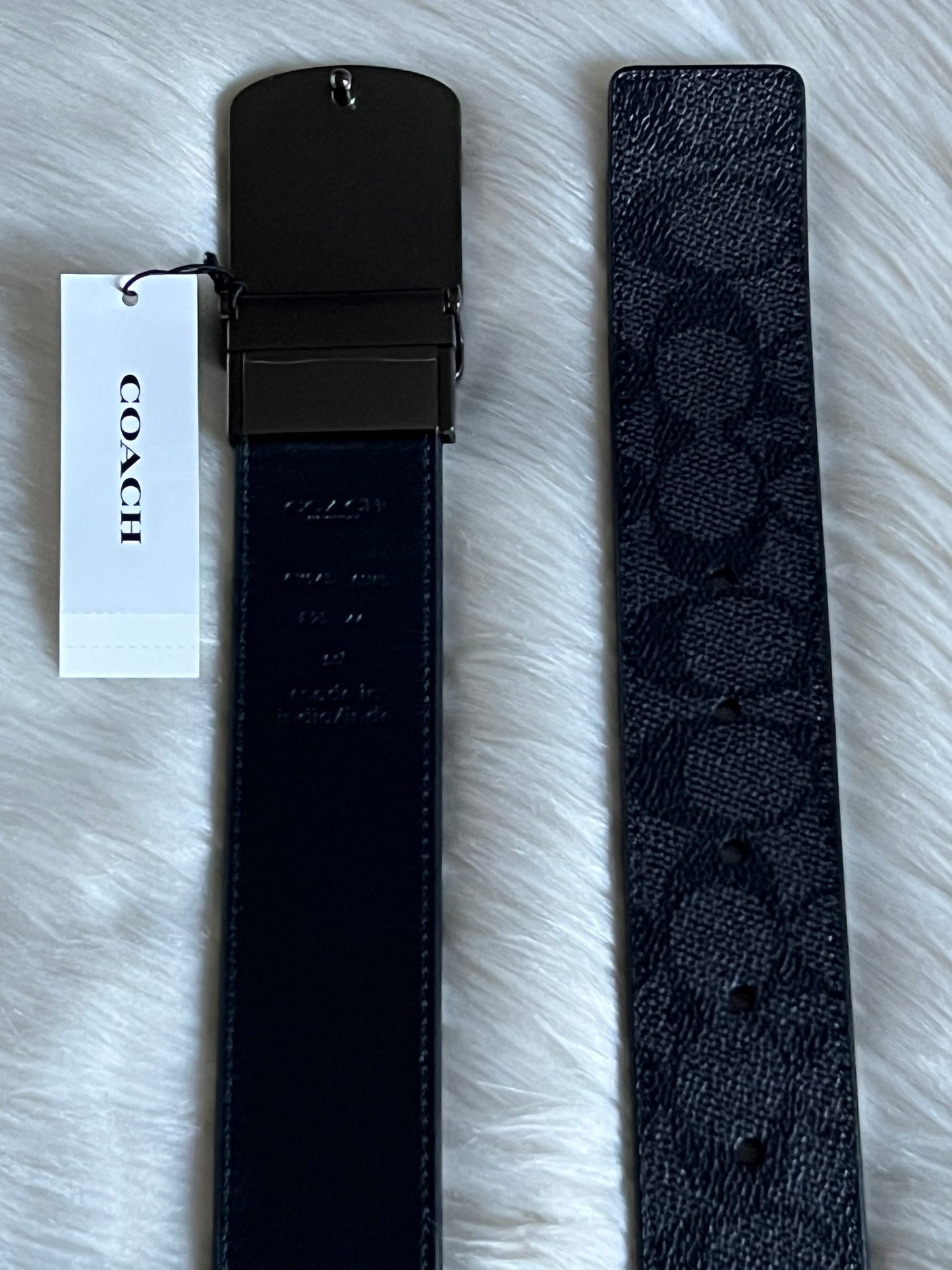 Plaque Buckle Cut To Size Reversible Belt