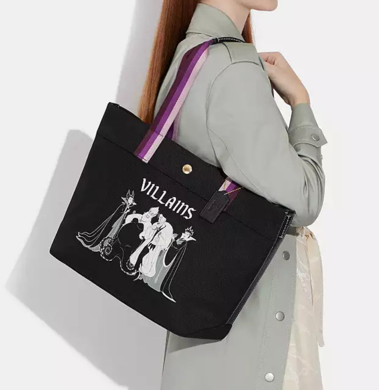 Disney X Coach Tote with Villains Motif