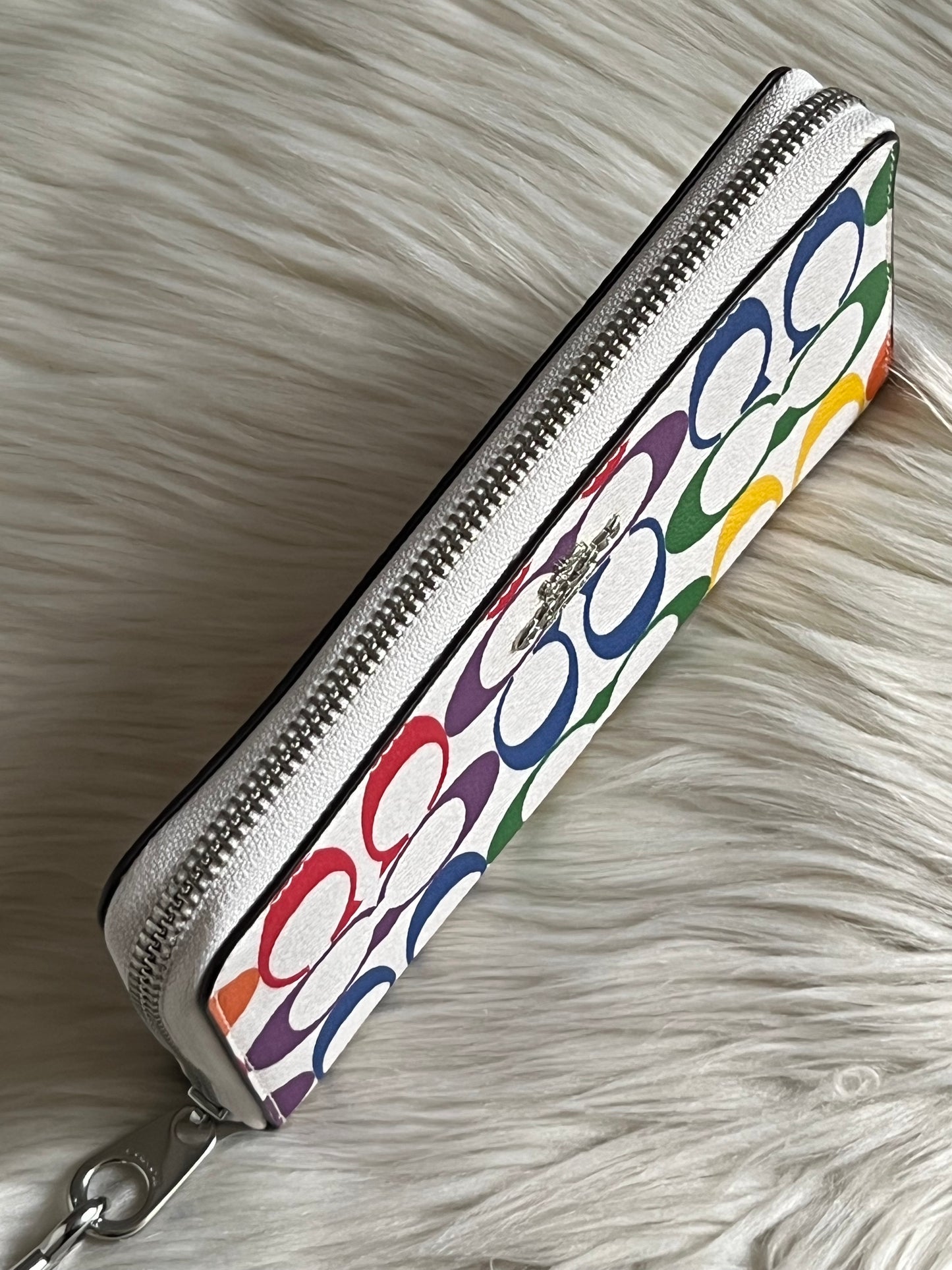 Coach Rainbow Signature Long Zip Around Wallet