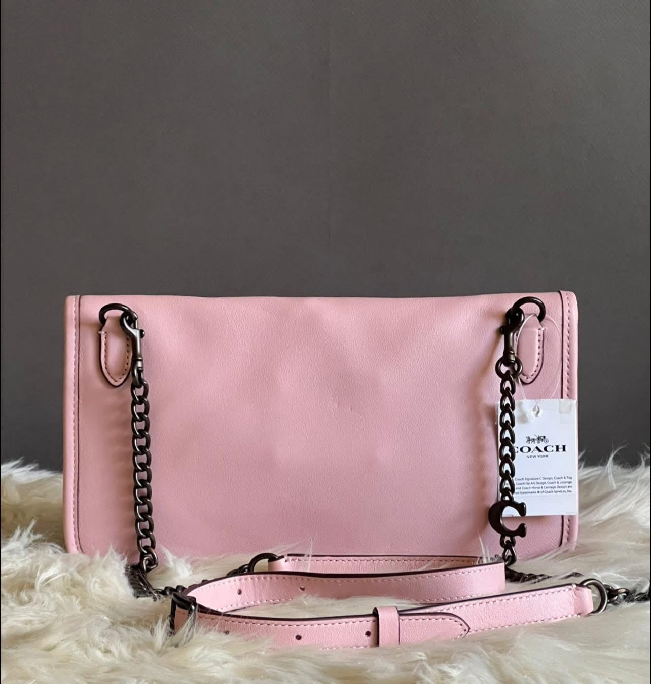 Coach Foldover Cut Out Clutch Crossbody