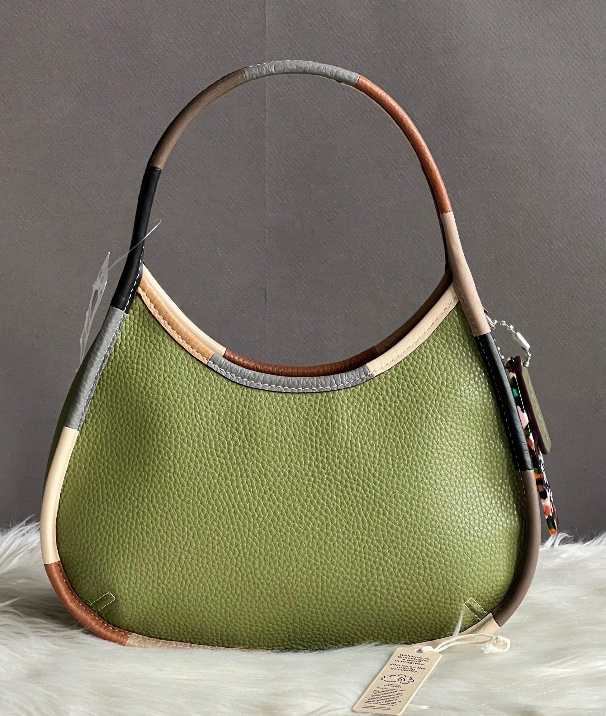 coach cream canvas and black leather backpack Coach Ergo Bag with Colorful Binding in Upcrafted Leather – Club de Mode