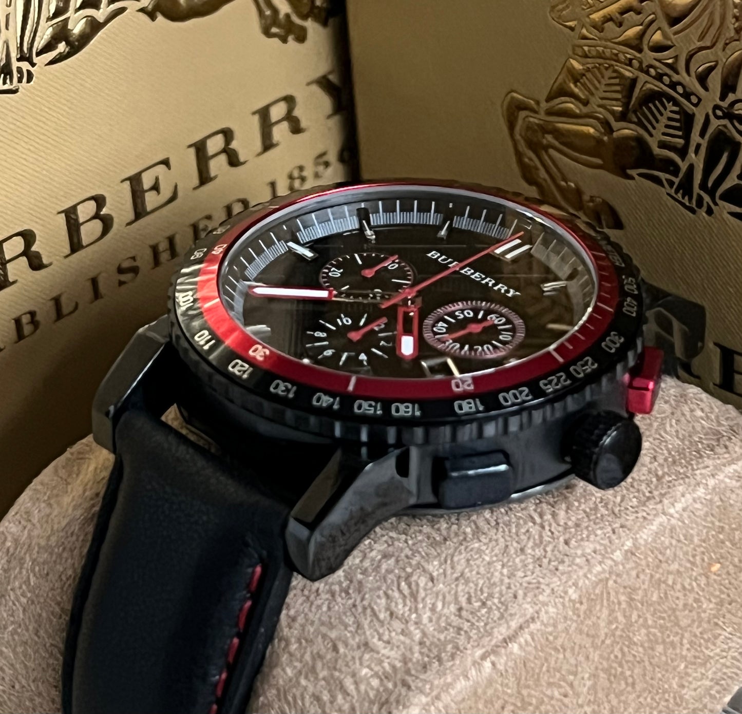 Burberry The City Chronograph Leather Strap Watch