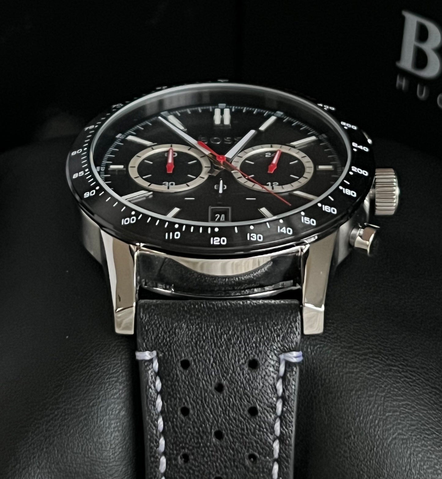 Hugo Boss Men’s Allure Chronograph Leather Strap Watch