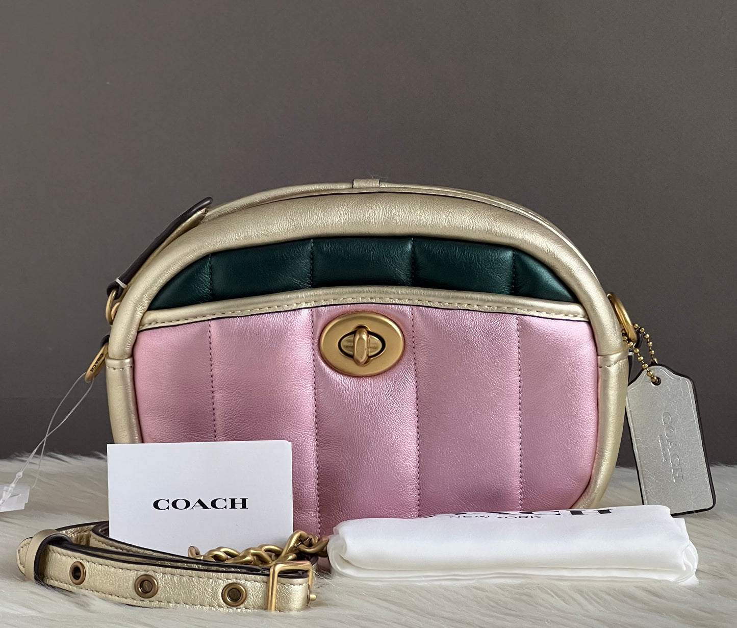 C6619 - Coach Small Camera Bag With Colorblock Quilting