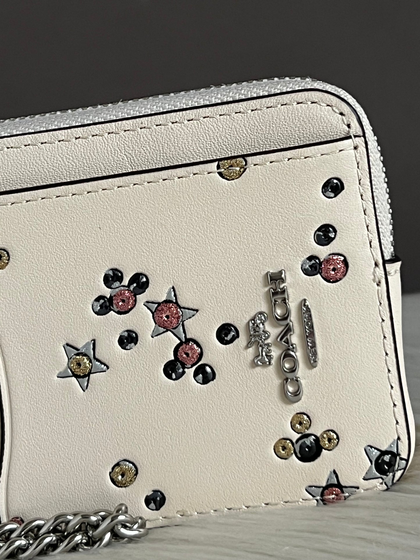 Coach Zip Card Case In Star Print
