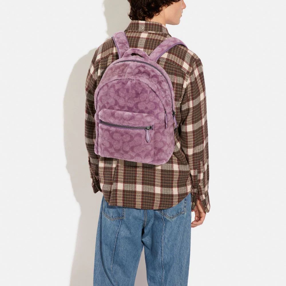 Coach Charter Backpack In Signature Shearling