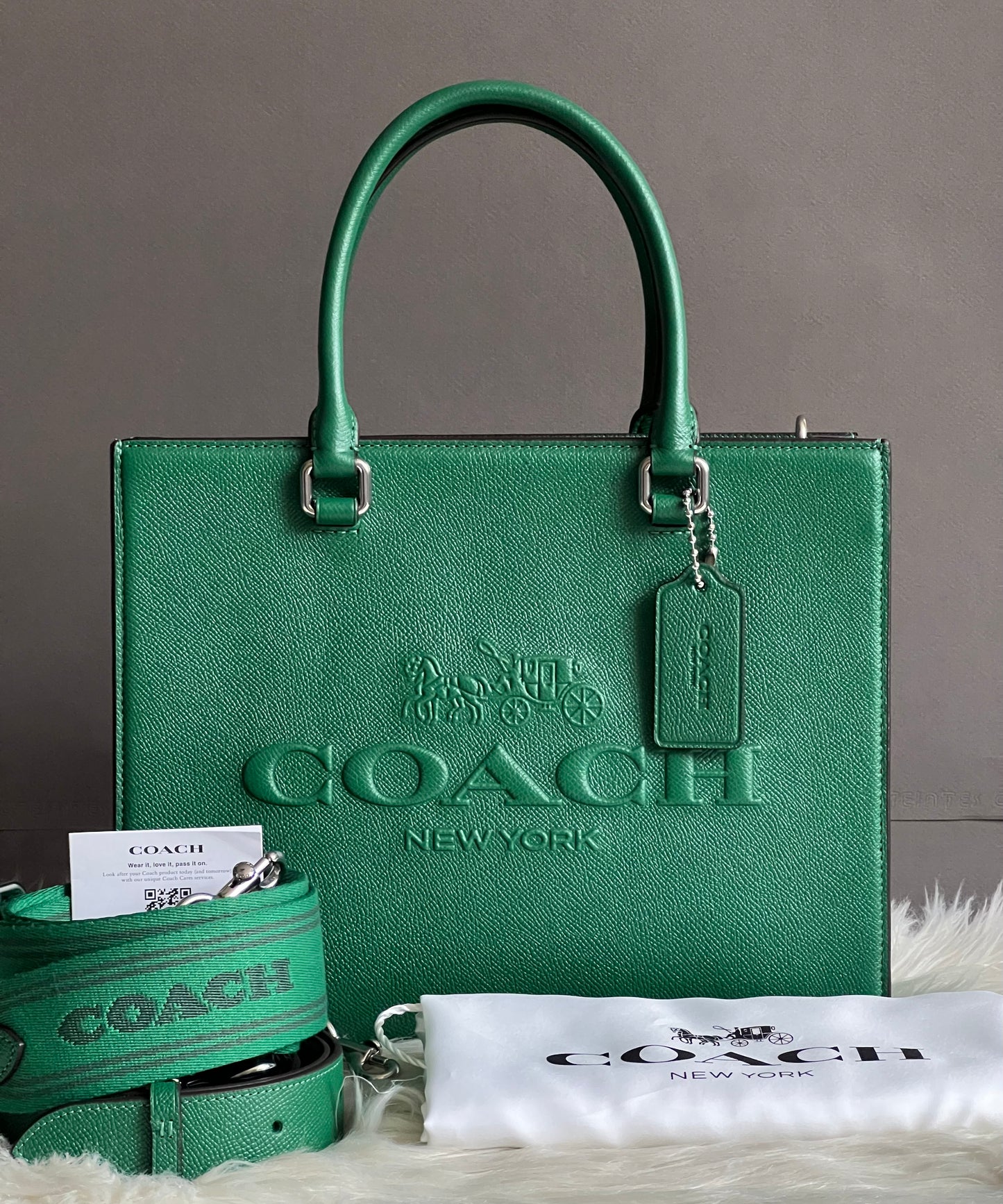 Coach Tote with Signature Canvas Detail