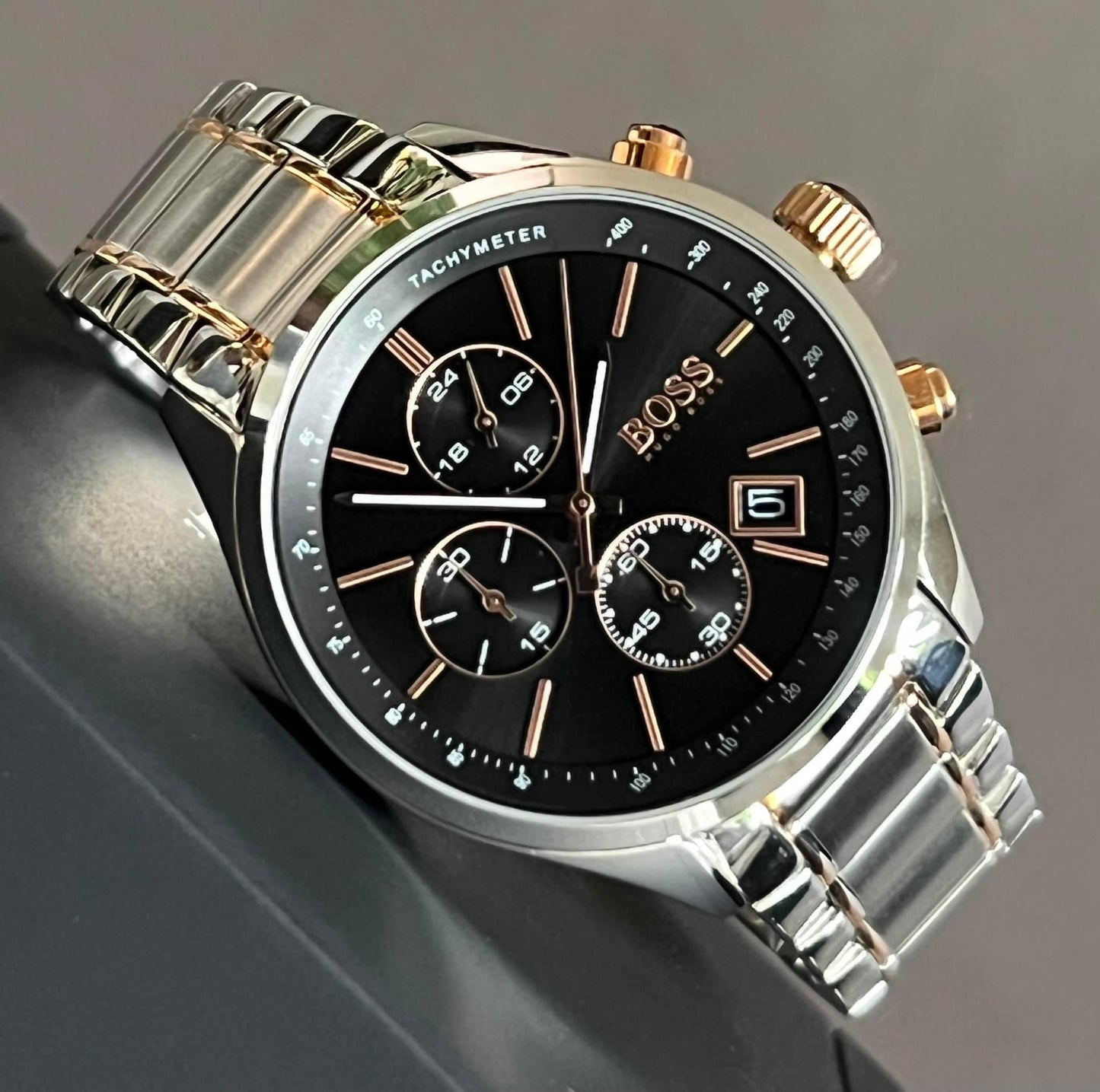 Hugo Boss Men’s Grand Prix Black Dial Chronograph Watch