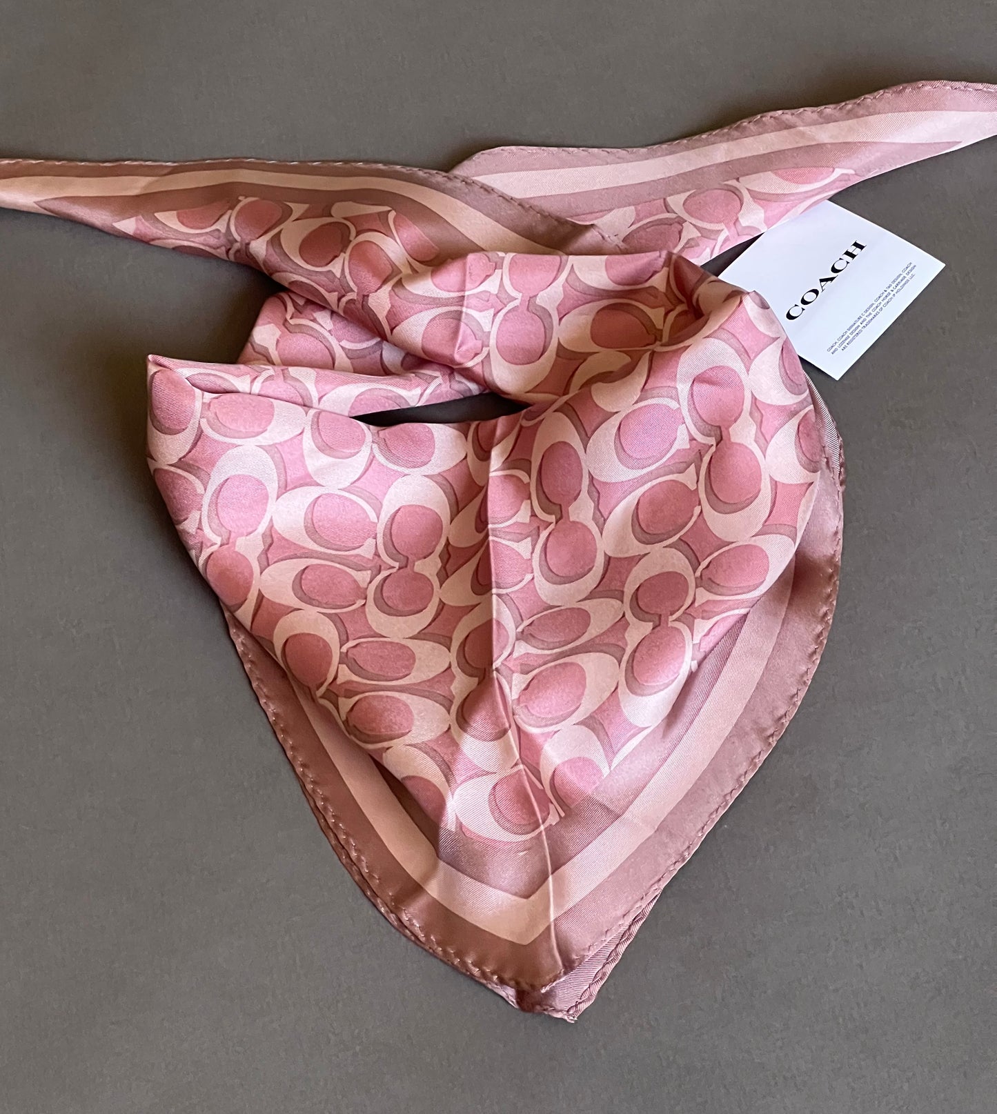 Coach Signature Silk Diamond Scarf