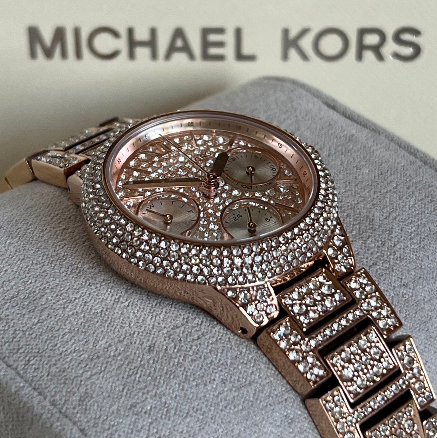 Michael Kors Women’s Mini Camille Pavé Rose Gold-Tone Watch