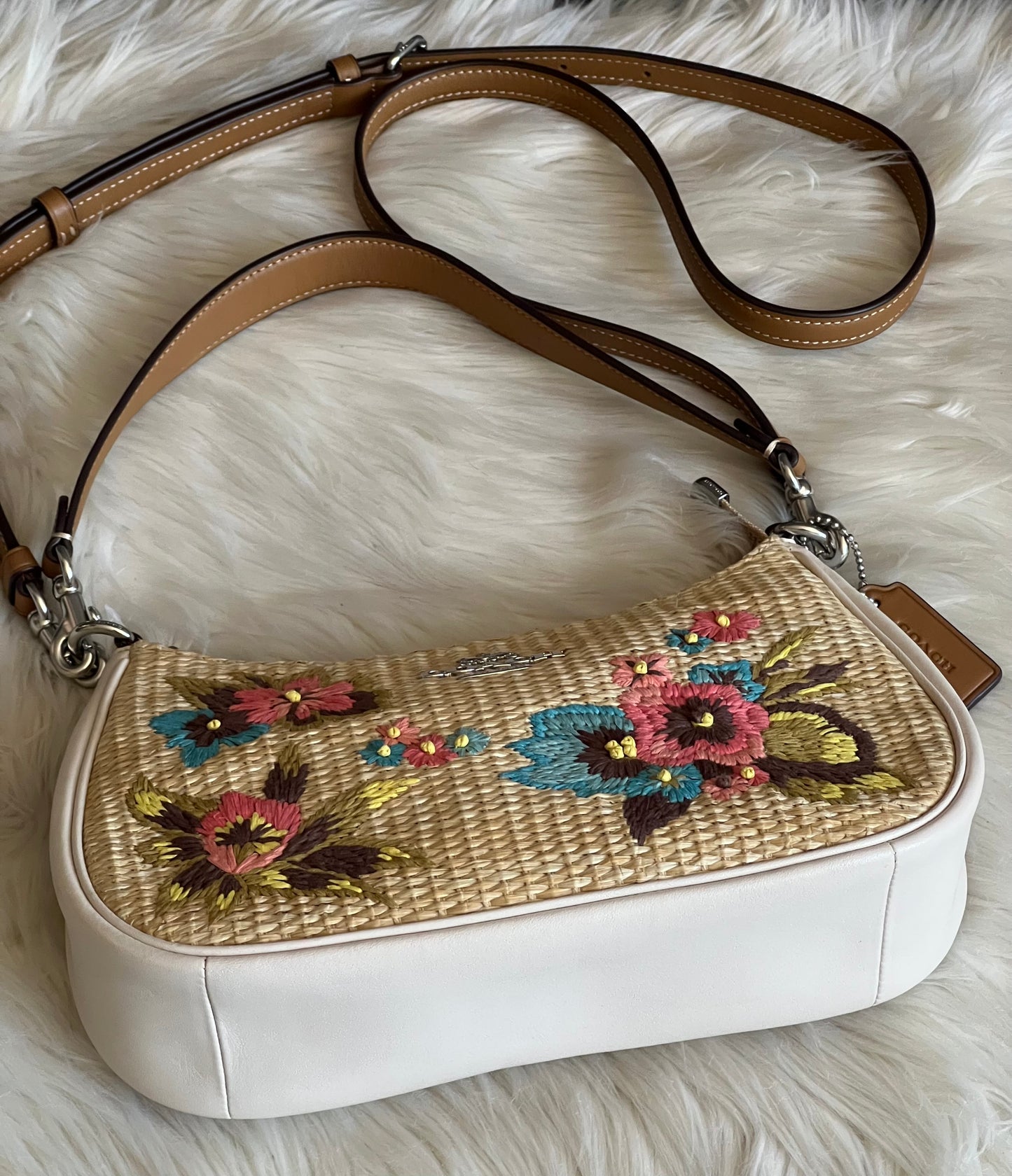 Coach Teri Shoulder Bag with Floral Embroidery