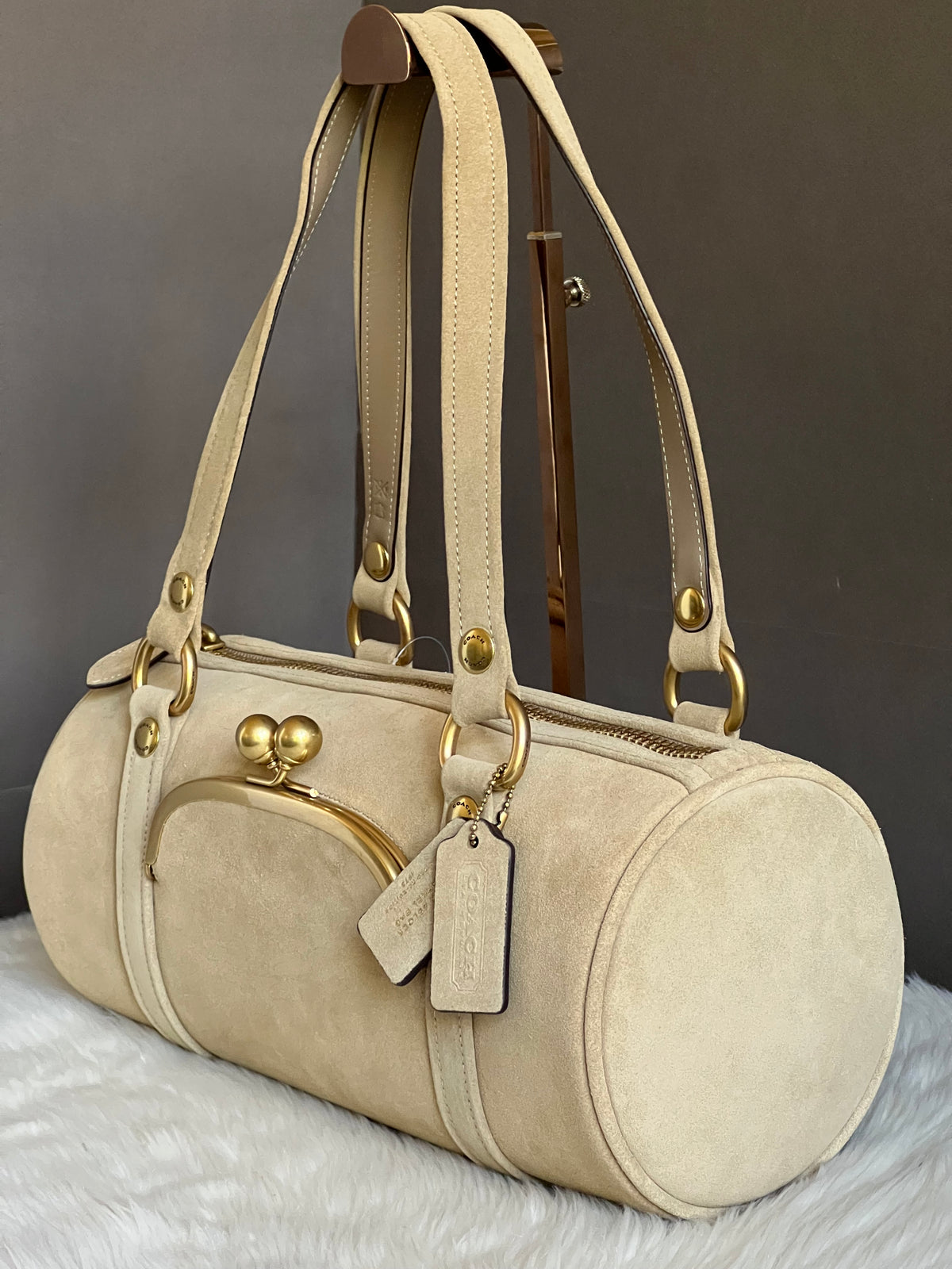 Coach Kisslock Barrel Bag