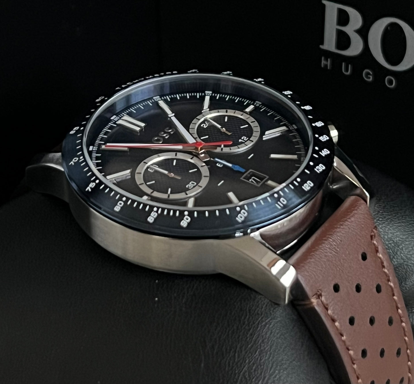 Hugo Boss Men’s Allure Chronograph Leather Strap Watch
