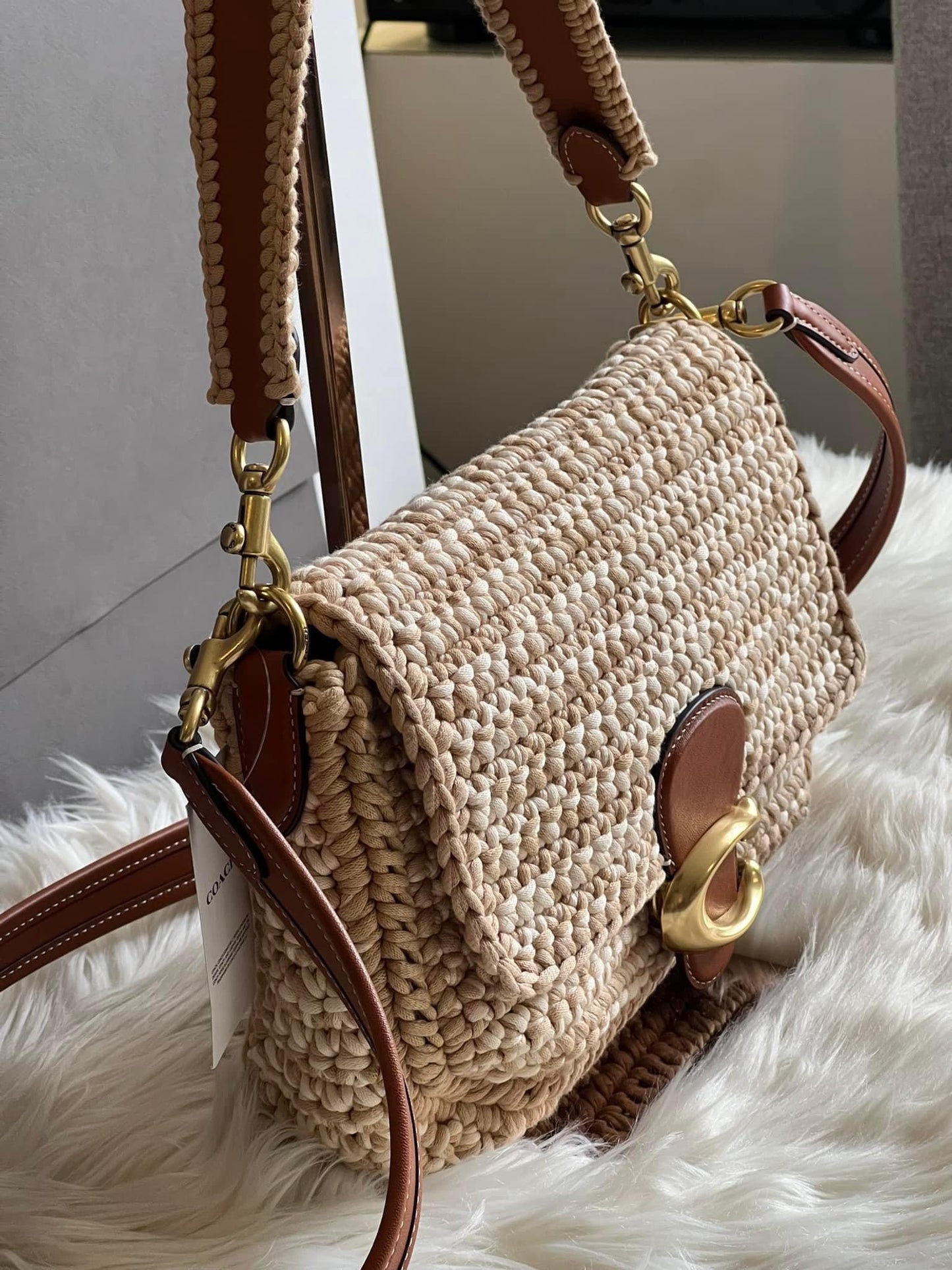 Coach Soft Tabby Shoulder Bag with Crochet