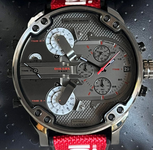 Diesel Men’s Mr. Daddy 2.0 Chronograph Red Nylon Watch