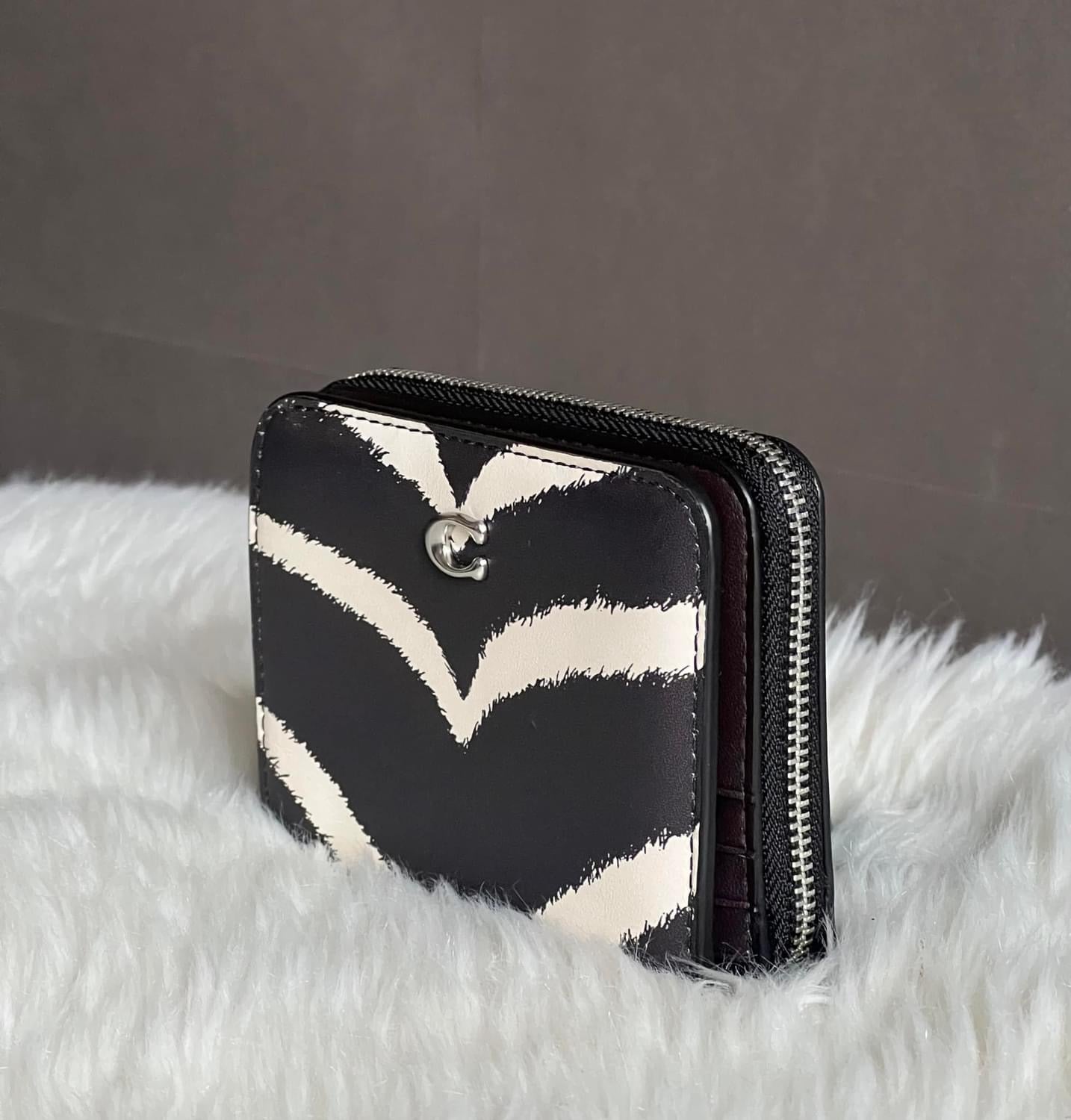 Coach Billfold Wallet With Zebra Print