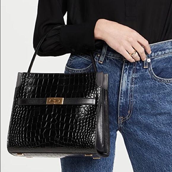 Tory Burch Small Lee Radziwill Embossed Double Bag