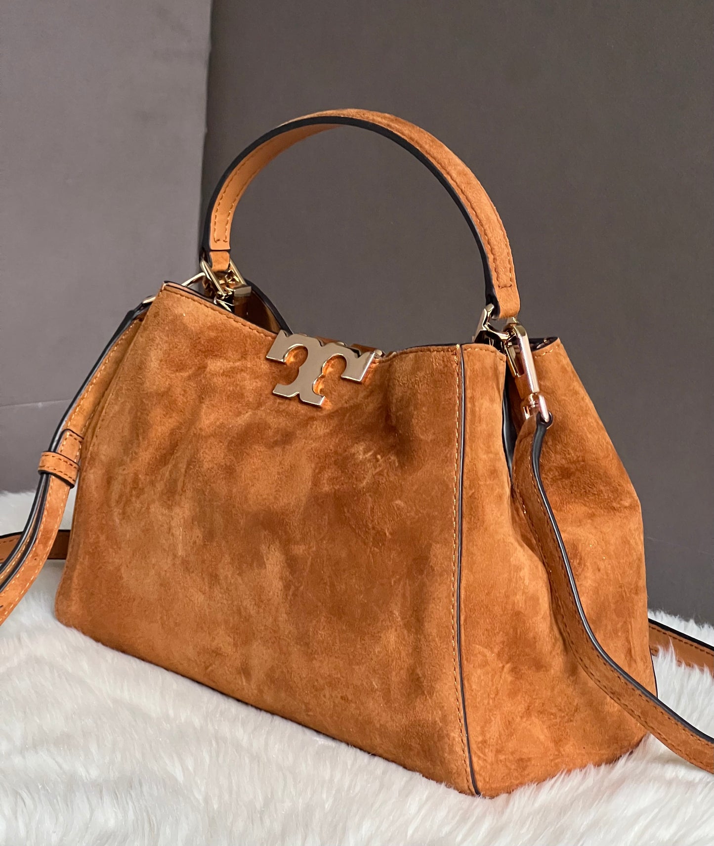Tory Burch Medium Eleanor Soft Suede Satchel