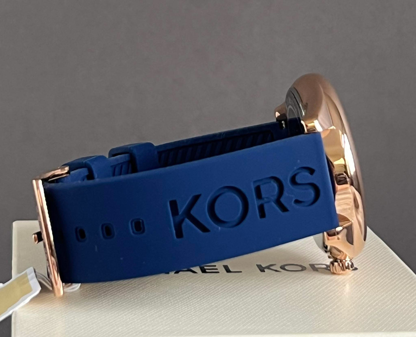 Michael Kors Women’s Janelle Three-Hand Navy Silicone Watch