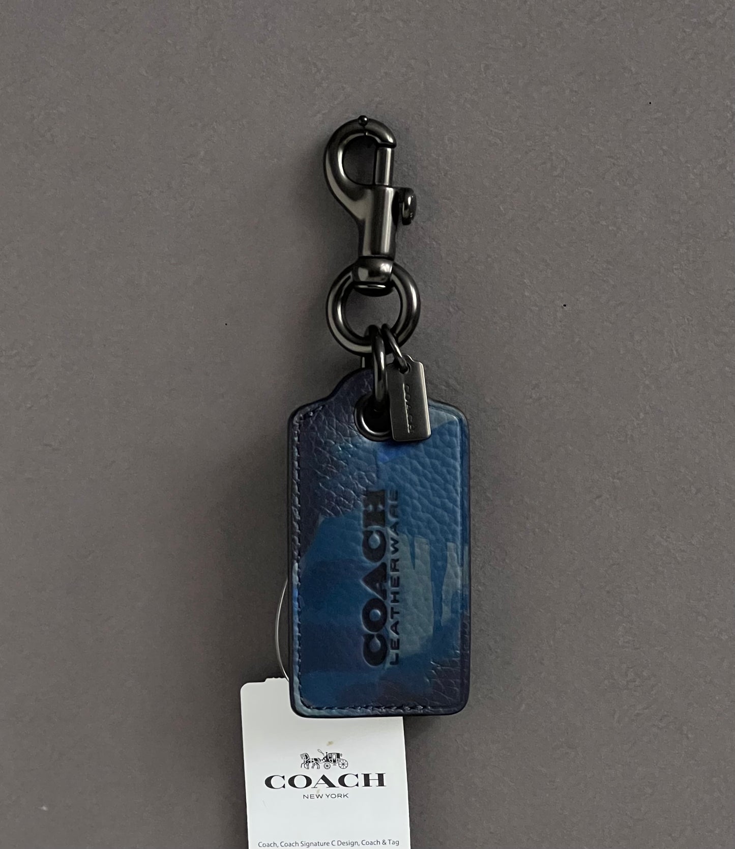 Coach Bottle Opener Key Fob with Camo Print