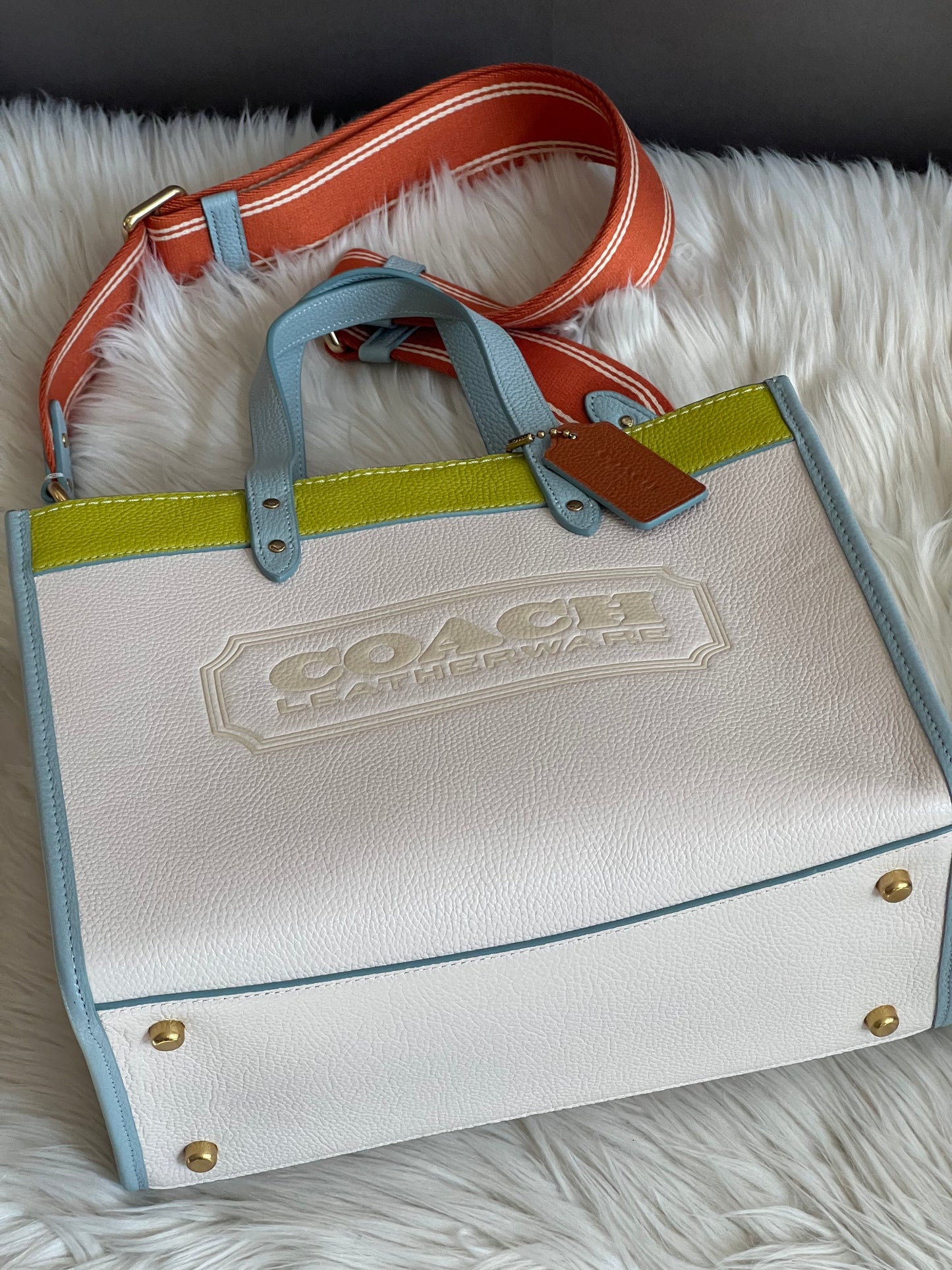 Coach Field Tote 30 in Colorblock with Coach Badge