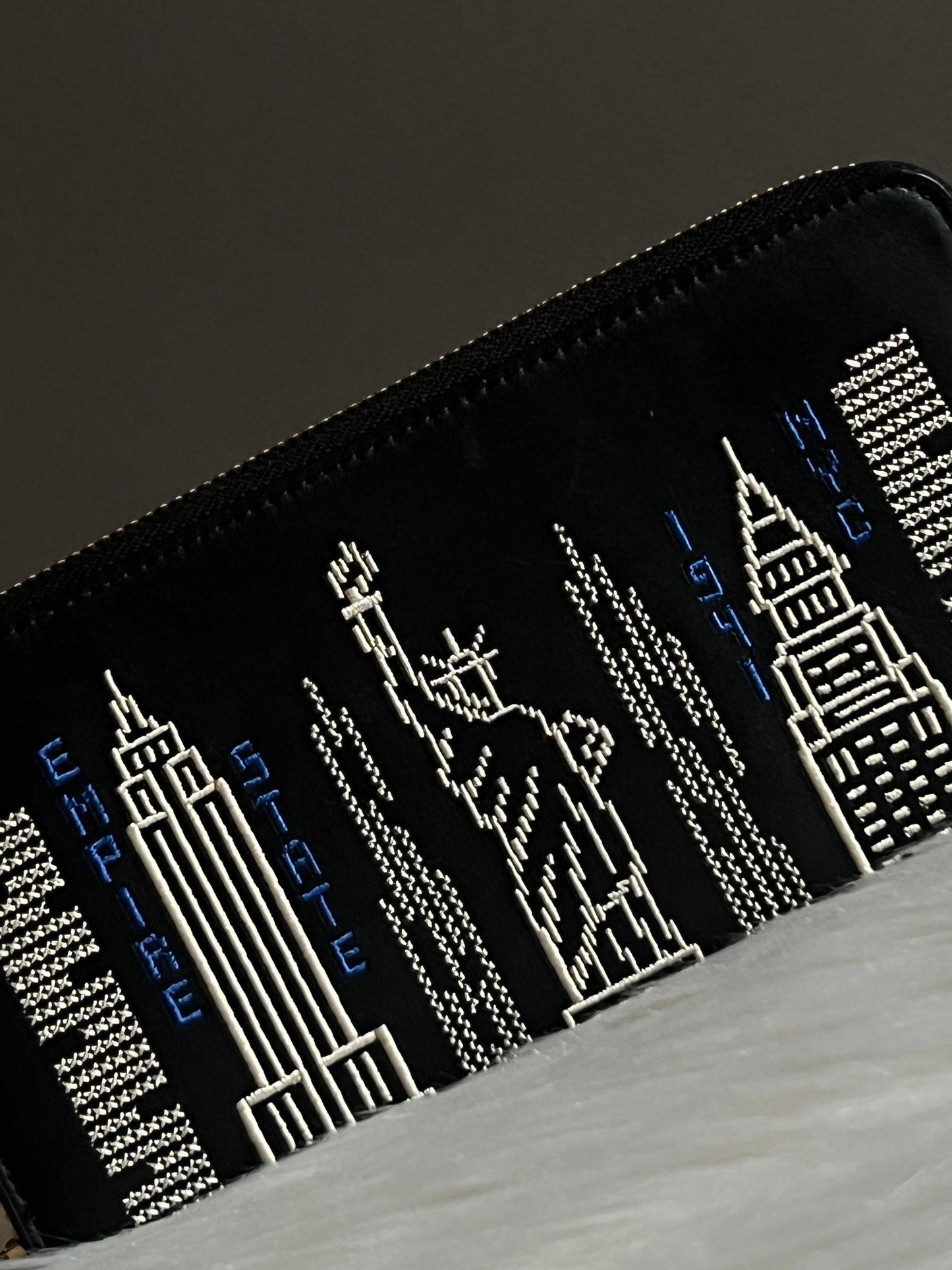 Coach Accordion Zip Wallet with Stardust City Skyline Embroidery