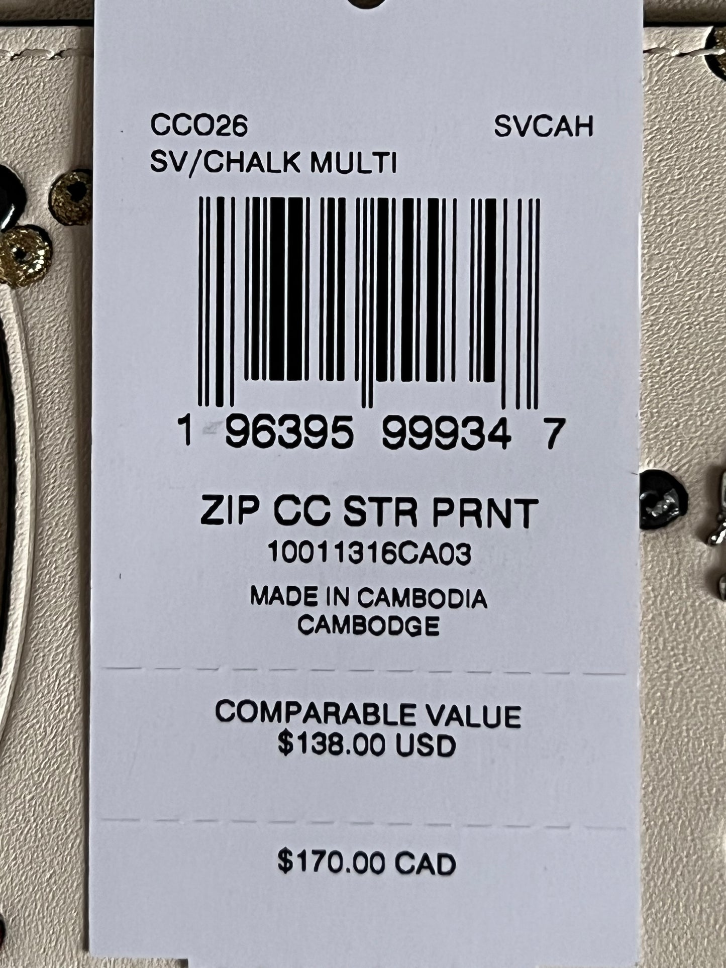 Coach Zip Card Case In Star Print