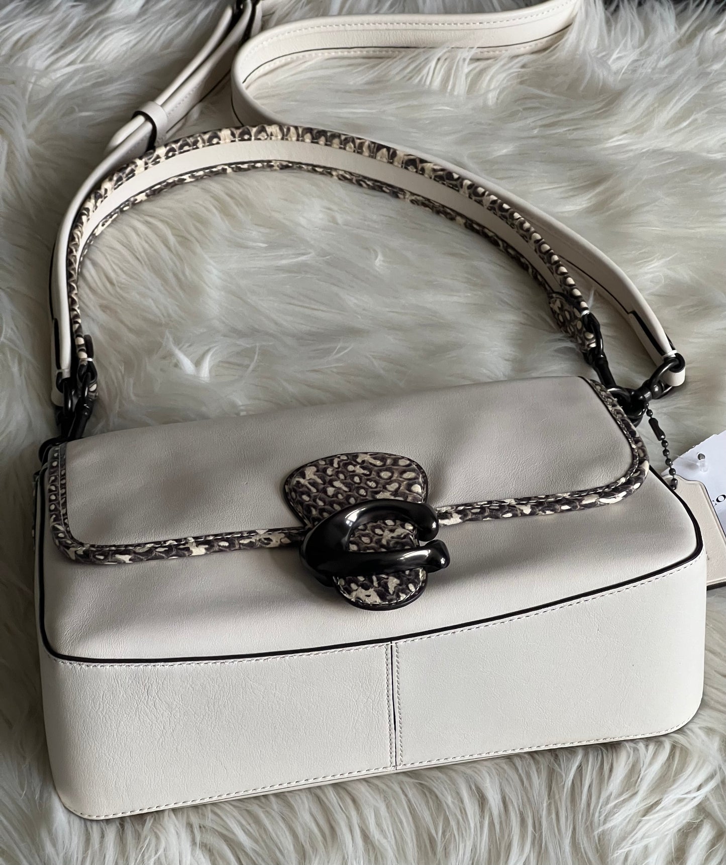 Coach Soft Tabby Shoulder Bag with Snakeskin Detail