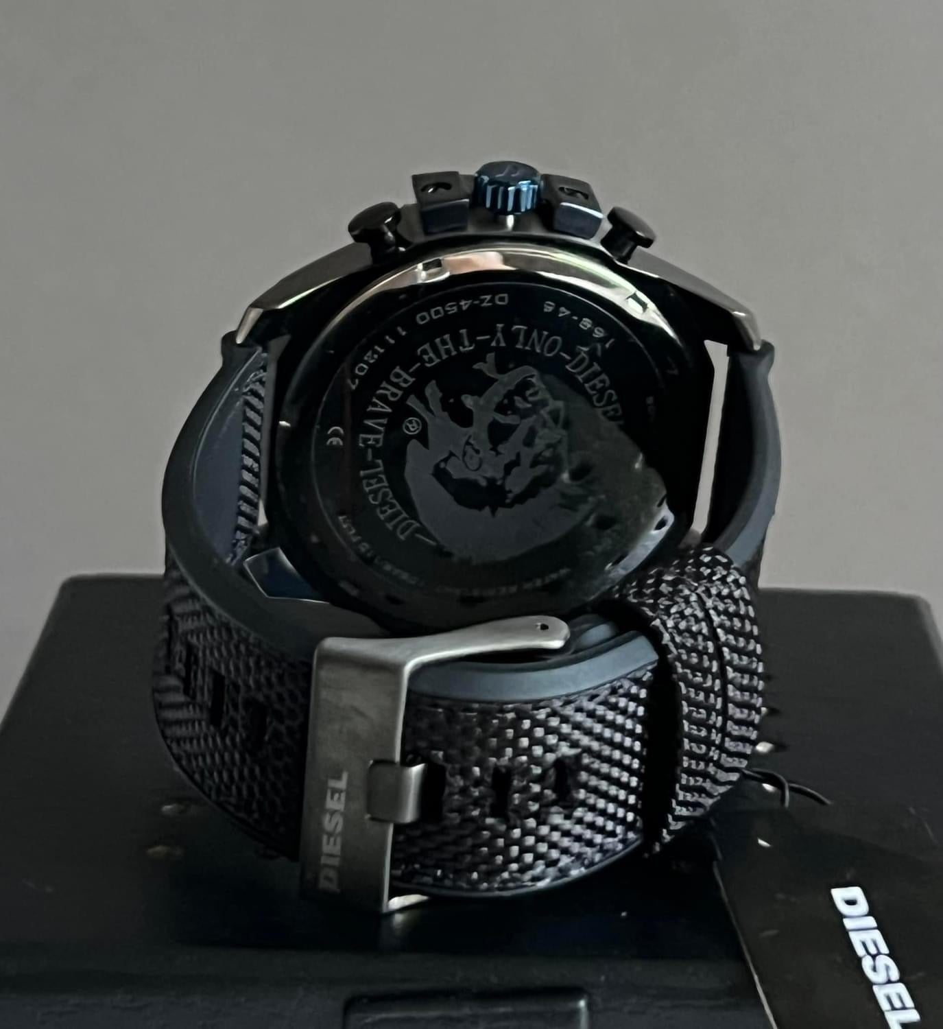 Diesel Mega Chief Black and Grey Nylon Watch