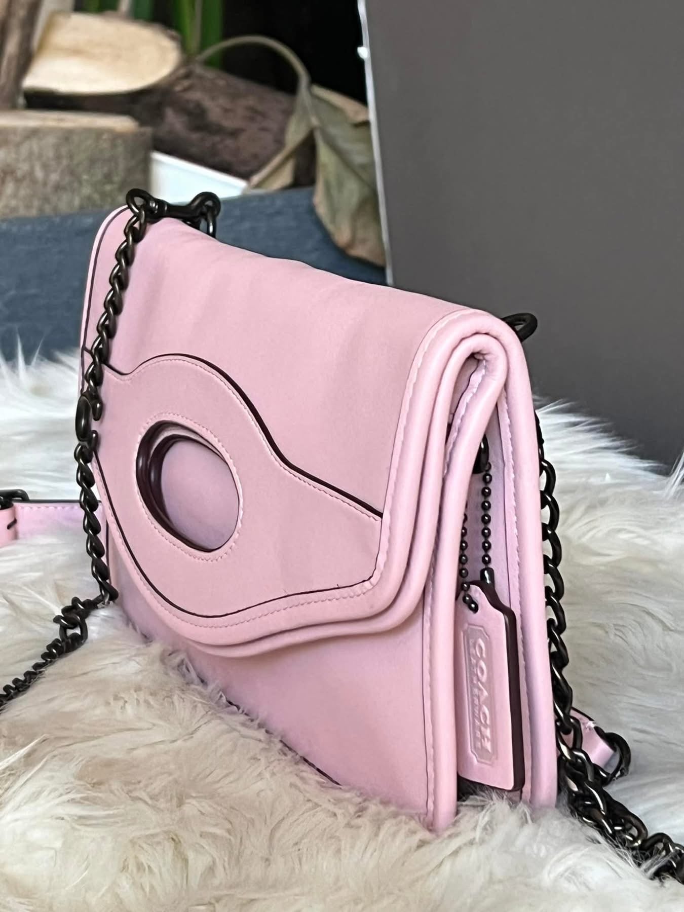 Coach Foldover Cut Out Clutch Crossbody