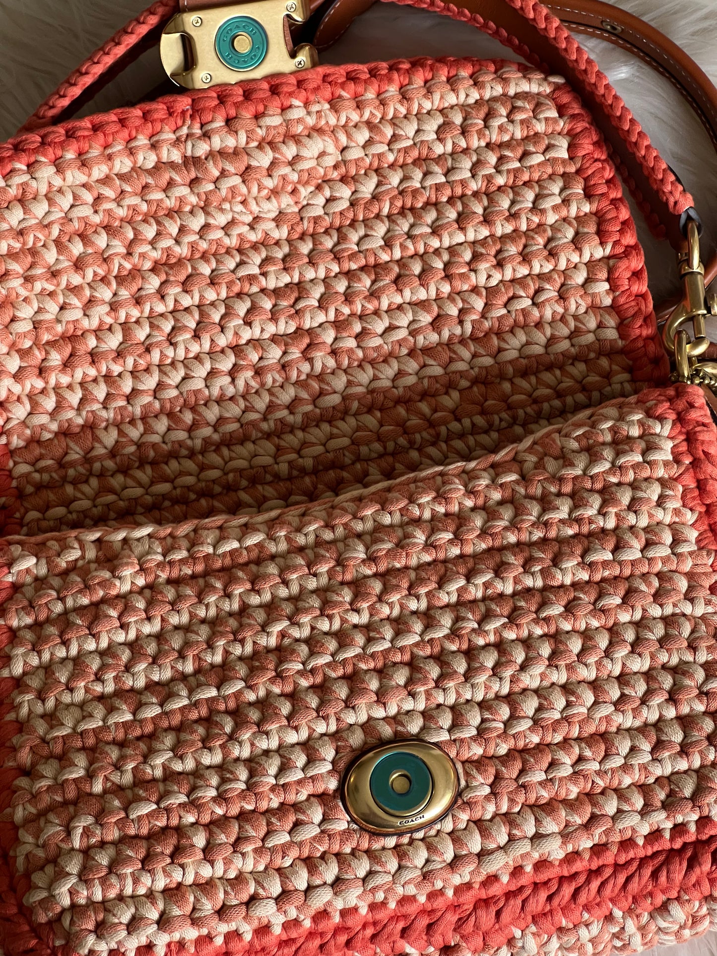 Coach Soft Tabby Shoulder Bag with Crochet